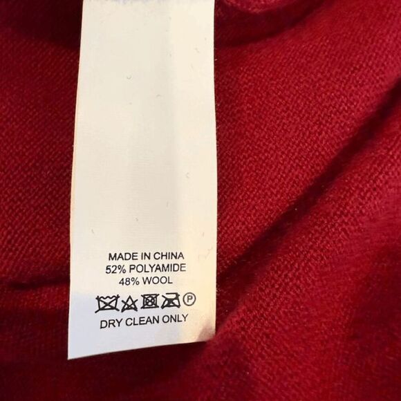 Kate Spade New York Wool Blend Russet Red Fringe Sweater Dress Size XL - Picture 6 of 11